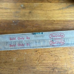 1980’s TruValue®️ folk art wood yardstick 7 section vertical or horizontal shelf